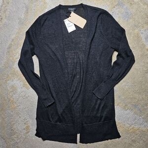 Black Open Front Cardigan